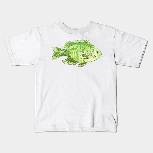 Cute Cartoon Fish Kids T-Shirt by SWON Design